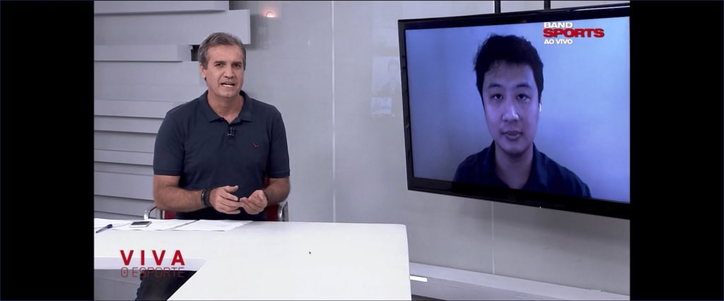 Dr. Marcus Pai em entrevista ao vivo no programa Band Sports por videochamada