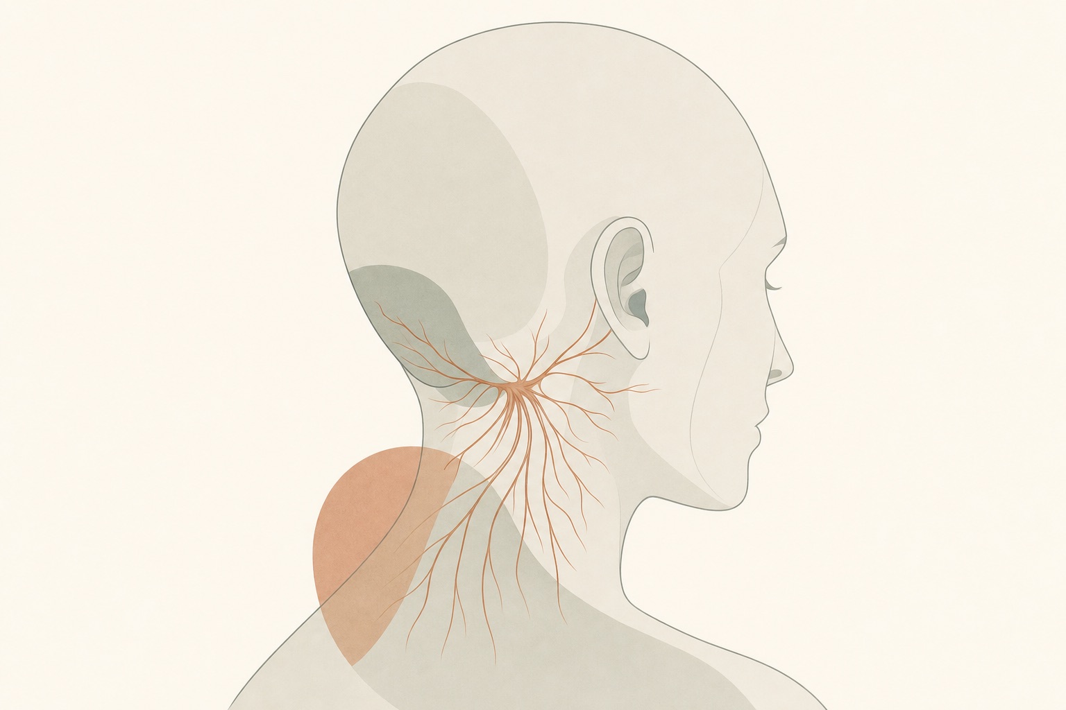 Ilustração abstrata da região occipital e nucal