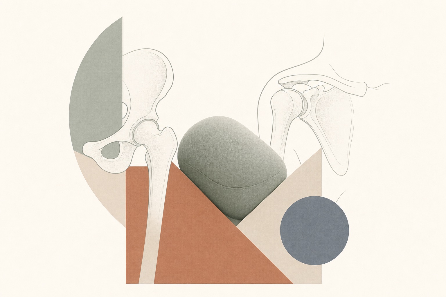 Ilustração abstrata de bursa entre estruturas